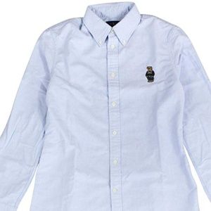 RALPH LAUREN Womens Slim Fit Bear Oxford Shirt